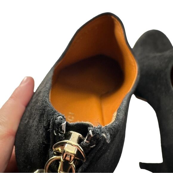 Gucci Betty Black Suede Bamboo Tassel Platform Ankle Booties Sz 37.5 - Picture 5 of 13